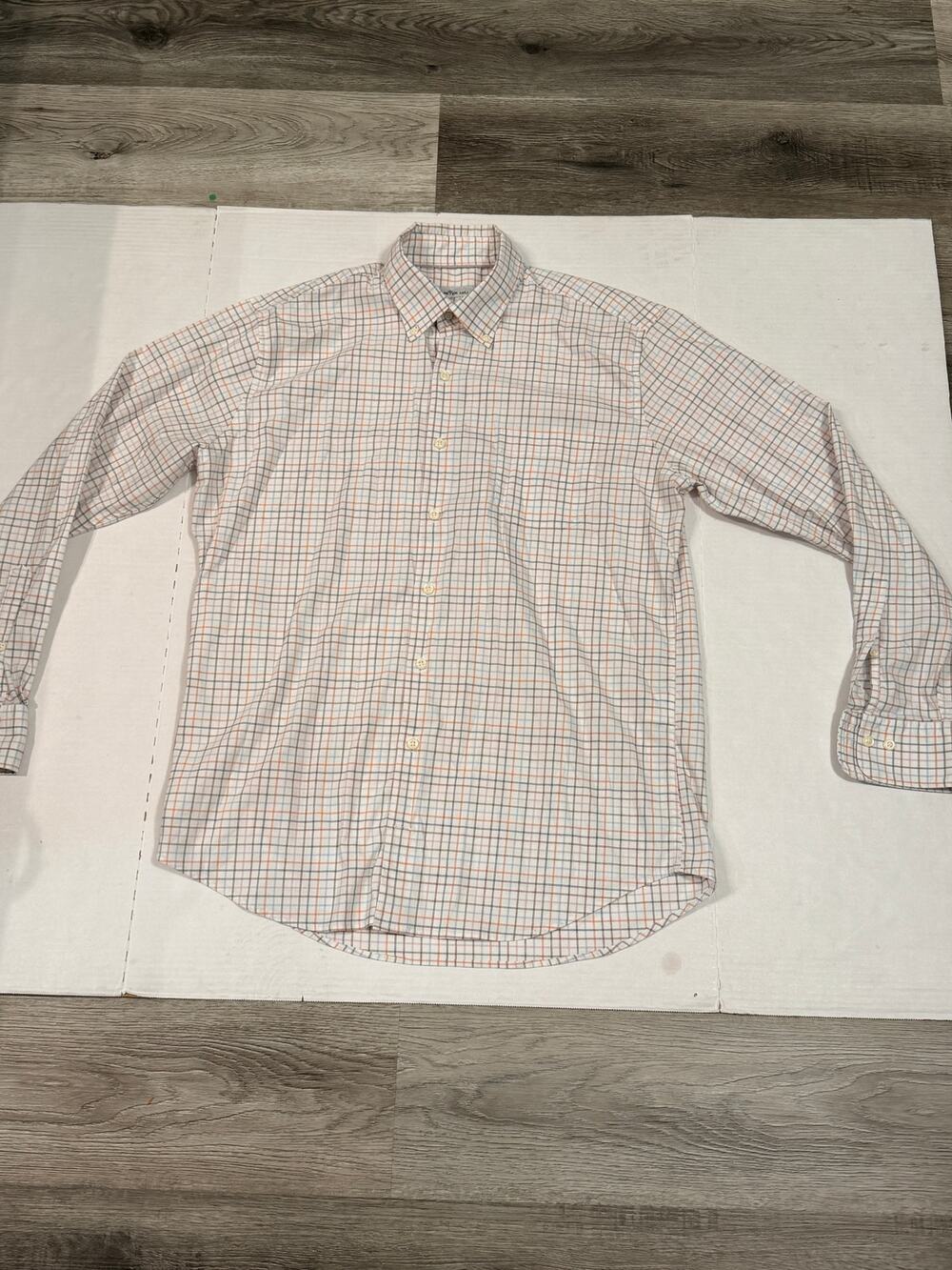 Peter Millar Shirt Mens Large Multicolor Plaid Check Button Down Long Sleeve